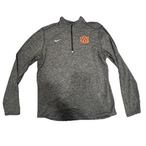 Auburn Tigers Nike 1/2 Zip Pullover Mens Large Gray Lightweight Performance